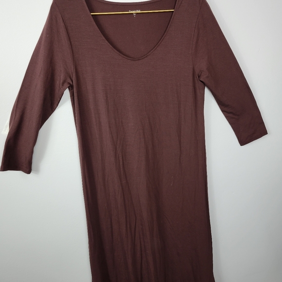 Small Garnet Hill Tencel Stretch Mocha Lagenlook Chocolate Maxi Dress - Picture 1 of 4